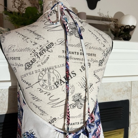 Black Bead Summer, Southwestern Print Maxi Dress with Low Back - Picture 8 of 11